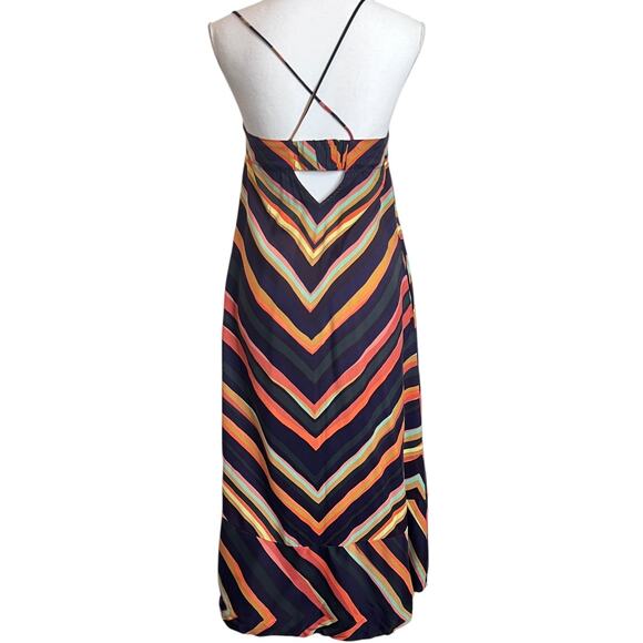 Anthropologie Runi Striped  Slip Dress ChevronMidi Crisscross Back Flowy Boho XS - Picture 4 of 13